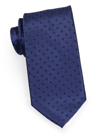 Polka Dot Tie in XL. | Navy Blue Polka Dot Necktie in Extra Long Length