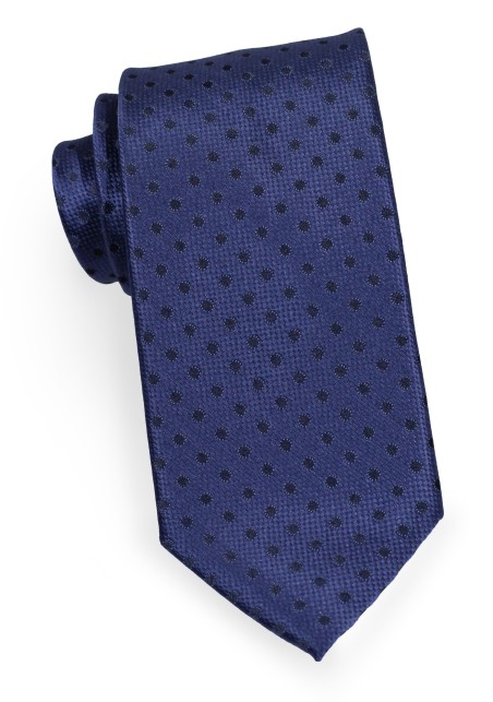 Kids Polka Dot Ties | Dark Navy Blue Kids Necktie