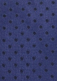 Dark Navy Blue Tie with Dots
