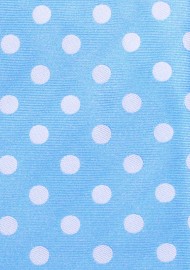 Bright Alaskan Blue Summer Tie with Polka Dots