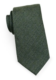 Textured Woven Kids Tie in Dark Green