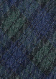 Navy and Hunter Green Tartan Plaid Kids Tie