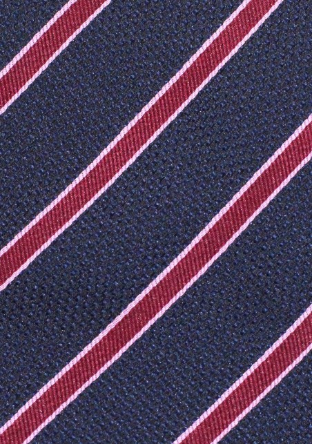 Navy Tie with Wine Colored Stripes | Necktie in Navy Blue and Wine Red