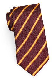 Burgundy and Gold Striped Kids Tie | Boys Tie in Burgundy Red and Gold