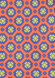Geometric Patterned Kids Tie | Kids Necktie in Fun Geometric Pattern in Orange, Pink, Yellow, Aqua