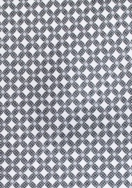 Designer Necktie in Ivory and Charcoal