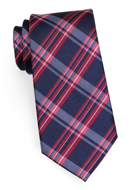 Midnight and Burgundy Tartan Tie for Kids | Kids Neckties