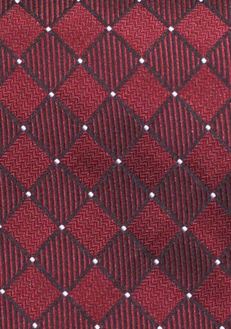 Burgundy Kids Tie | Checkered Kids Necktie in Burgundy