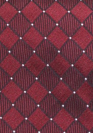 Burgundy Kids Tie | Checkered Kids Necktie in Burgundy