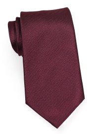 Mens Wine Red Herringbone Tie