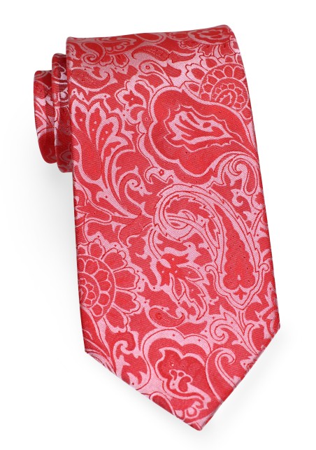 Paisley Tie in Vivid Poppy