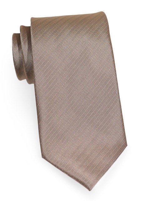 Herringbone Designer Tie in Bronze Gold