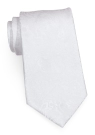 Floral Paisley Tie in Bright White