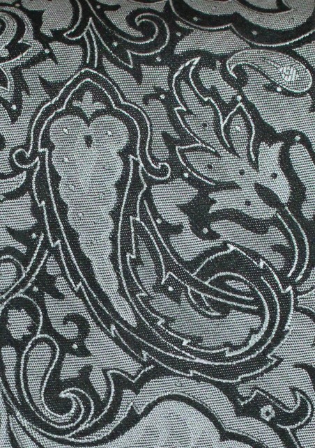 Charcoal and Silver Paisley Tie in XL