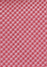 Micro Houndstooth Check Tie in Spiced Coral