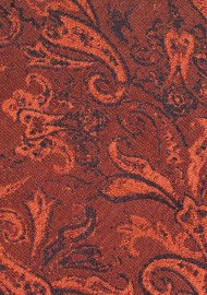 Woolen Paisley Neckties | Paprika Wool Paisley Necktie | Paprika Colored Ties