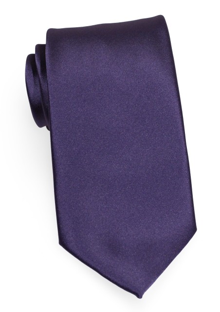 Mens Neck Tie in Solid Purple
