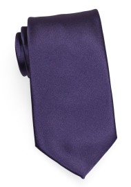 Mens Neck Tie in Solid Purple