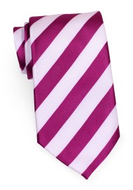 Dark Pink and White Striped Tie