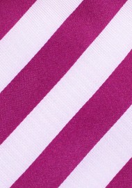 Dark Pink and White Striped Tie