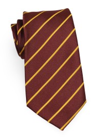 Extra Long Necktie in Cinnamon Brown and Muted Gold