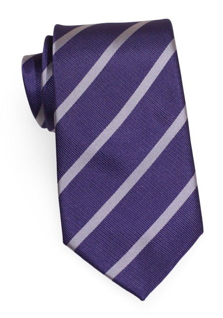 Amethyst and Gray Striped Necktie