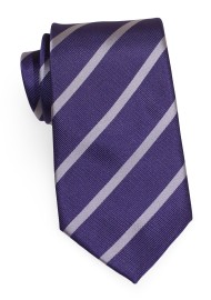 Amethyst and Gray Striped Necktie