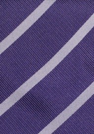 Amethyst and Gray Striped Necktie