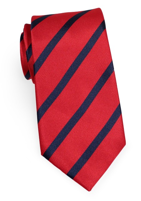 Preppy Striped Tie in Red and Dark Navy
