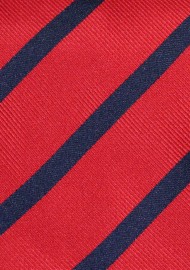Preppy Striped Tie in Red and Dark Navy