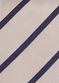 Repp Stripe Tie in Platinum and Dark Navy