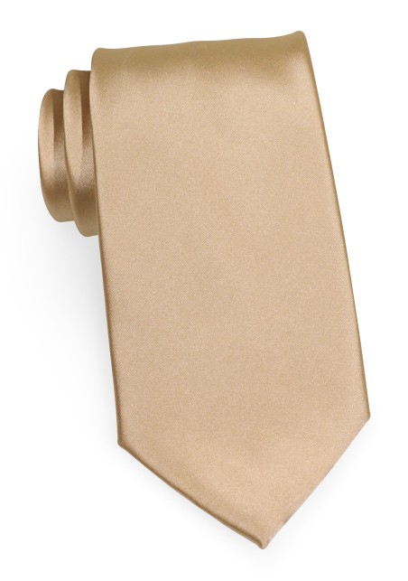 Shiny Boys Length Tie in Oatmeal Color