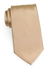 Shiny Boys Length Tie in Oatmeal Color