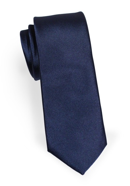 Solid Dark Blue Skinny Tie