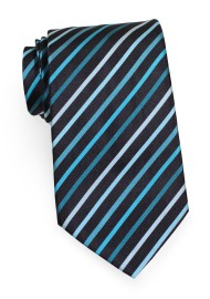 Aqua and Teal Striped Men's Tie