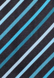 Aqua and Teal Striped Extra Long Tie