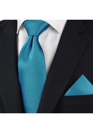 Mens Extra Long Tie in Peacock