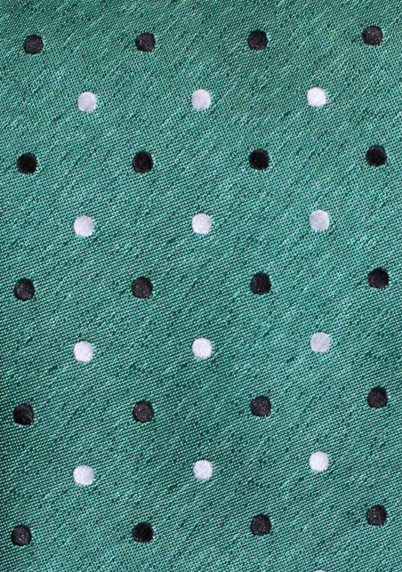 Woven Polka Dot Mens Tie in Bottle Green