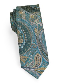 Skinny Paisley Tie in Jade Green
