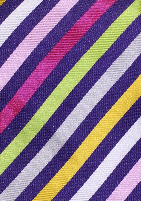 Colorful Striped XL Length Tie in Purples, Pinks, and Greens