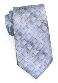 Blue and Silver Diamond Tie