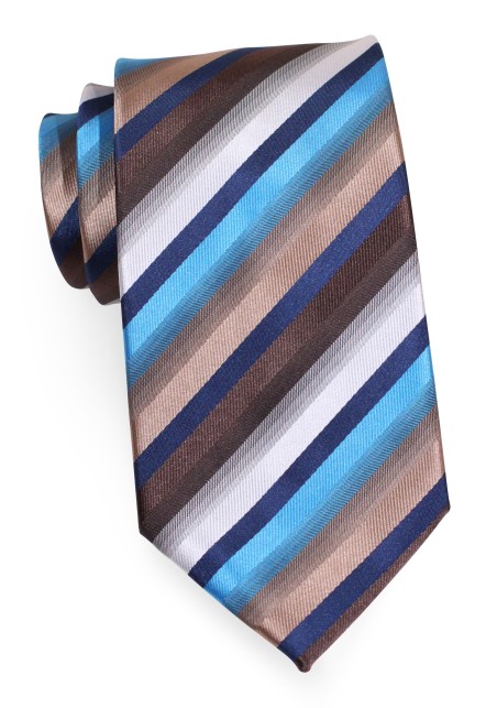 Multi-Color Striped Tie in Blues