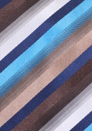 Multi-Color Striped Tie in Blues