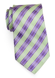 Contemporary Plaid Tie in Green