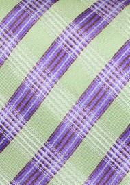 Contemporary Plaid Tie in Green