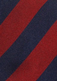 Extra Long British Tie in Red and Navy