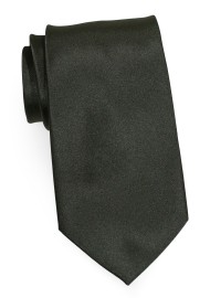 Dark Olive Green Tie for Kids | Solid Olive Green Kids Necktie