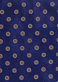 Blue and Copper Polka Dot Tie