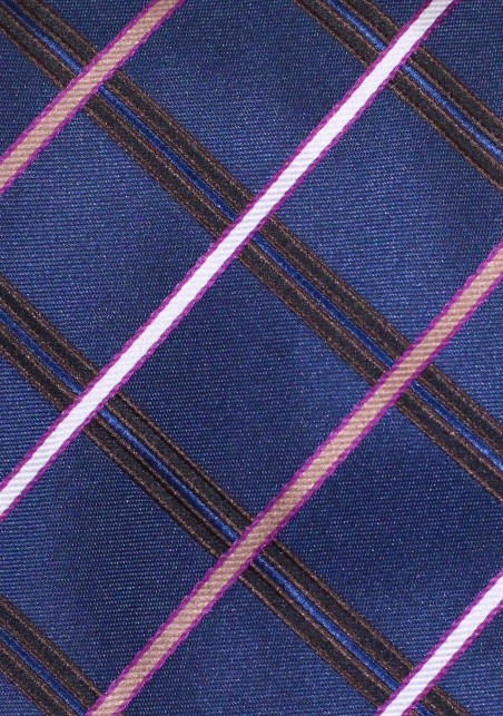 Navy, Silver, Black, Pink Checkered Tie
