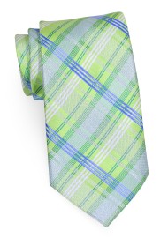 Check Pattern Kids Tie Green Turquoise
